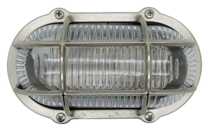 09303 Solid Brass Commercial Slimline Bulkhead - Satin Nickel Navigator Range of Marine Bulkheads Lampfix - Sparks Warehouse