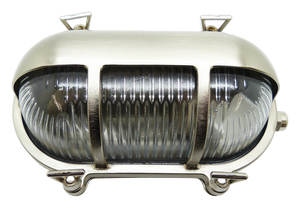 09306 - Navigator Solid Brass Eyelid Bulkhead - Satin Nickel Navigator Range of Marine Bulkheads Lampfix - Sparks Warehouse