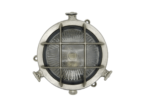 09308 Solid Brass Mini Porthole Bulkhead - Satin Nickel Navigator Range of Marine Bulkheads Lampfix - Sparks Warehouse