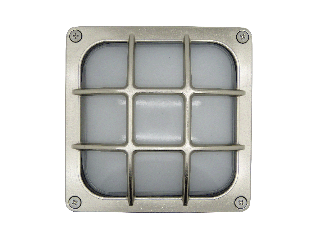 09312 - Navigator Solid Brass Square Bulkhead - Satin Nickel – The Lamp ...
