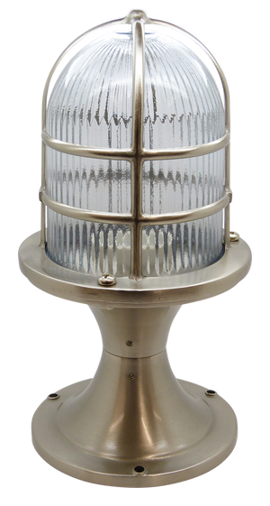 09313 Solid Brass Large Post Light - Satin Nickel Navigator Range of Marine Bulkheads Lampfix - Sparks Warehouse
