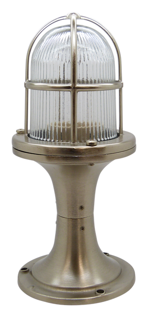 09314 - Solid Brass Small Post Light - Satin Nickel Navigator Range of Marine Bulkheads LampFix - Sparks Warehouse