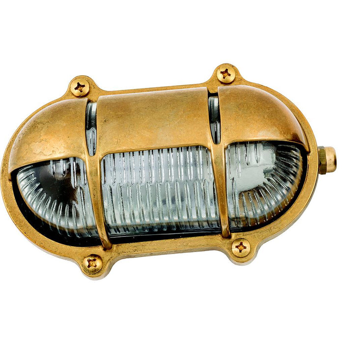 09608 - Navigator Solid Brass Decorative Eyelid Bulkhead - Raw Brass