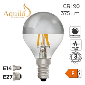 Zico Golfball G45 Silver Mirrored 4W 2700K Light Bulb Dimmable