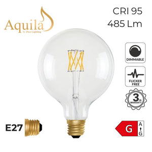 Zico ?Globe G125 Clear 6W 2200K E27 Light Bulb Dimmable