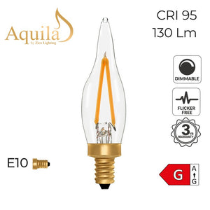 Zico French Candle C22 Clear 2W 2200K E10 Light Bulb Dimmable
