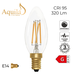Zico Candle C35 Clear 4W 2200K E14 Light Bulb Dimmable