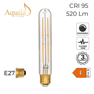 Zico Tube T30 185mm Clear 6W 2200K E27 Light Bulb Dimmable