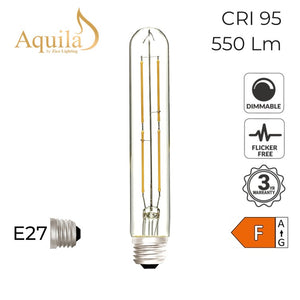 Zico Tube T30 185mm Clear 6W 2700K E27 Light Bulb Dimmable