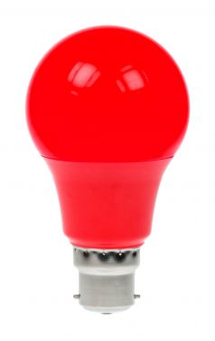 GLSLED6W/BC/R/D - Prolite - 6W Dimmable LED Polycarbonate GLS Lamp BC Red