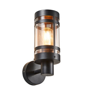 Forum Lighting Zinc Gada 1lt E27 Wall Light Black w Brass Mesh - ZN-40004-BLK/BRS - Black/ brass