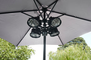 Forum Lighting Radiant Ruby 4x450W Alum D/C Parasol Heater - ZR-37445-BLK - Black