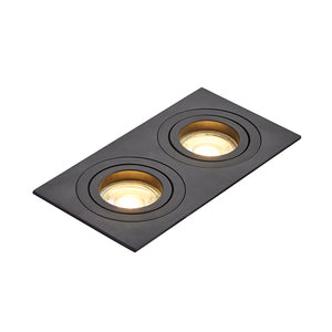 Forum Lighting Inlight Pasto Double Alum Sq Adj DL GU10 Matt black - INL-38618-BLK - Black