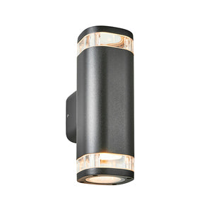 Forum Lighting Zinc Eos 2lt Up & Down Wall Light GU10 IP54 Black - ZN-32255-BLK - Black
