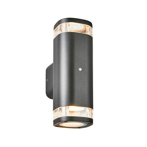 Forum Lighting Zinc Eos 2lt Up & Down Wall Lt w PCell GU10 IP54 Black - ZN-35072-BLK - Black