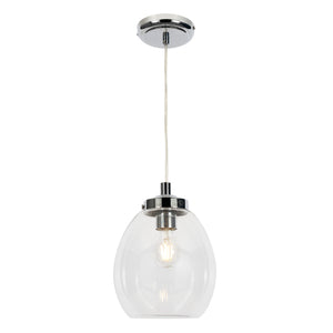 Forum Lighting Spa Bryn Glass Tulip Bathroom Pendant Chrome/Clear - SPA-41223-CHR - Chrome