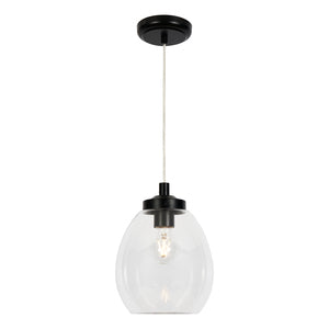 Forum Lighting Spa Dylan Glass Tulip Bathroom Pendant Satin Black/Clr - SPA-41225-SBLK - Chrome