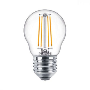 Philips CLA LEDLuster ND 4.3-40W E27 827 P45 CL - Classic LEDluster E27 Ball Filament Clear 4.3W 470lm - 827 Extra Warm White | Replaces 40W