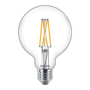 Philips CLA LEDBulb DT9-60W E27 CRI90 G93 CL - Classic LEDglobe E27 Filament Clear 95mm 9W 806lm - 922-927 Dim To Warm | Best Colour Rendering - Dimmable - Replaces 75W