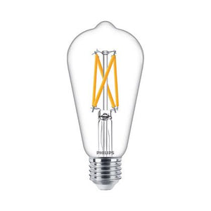 Philips MAS VLE LEDBulb DT5.9-60W E27 927ST64CLG - MASTER Value LEDbulb E27 Edison Filament Clear 5.9W 806lm - 927 Extra Warm White | Best Colour Rendering - Replaces 60W