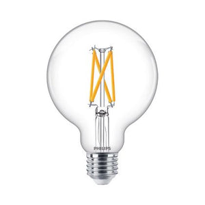 Philips CLA LEDBulb DT 7-60W E27 CRI90 G93 CL - Classic LEDglobe E27 Filament Clear 95mm 7W 806lm - 922-927 Dim To Warm | Best Colour Rendering - Dimmable - Replaces 40W