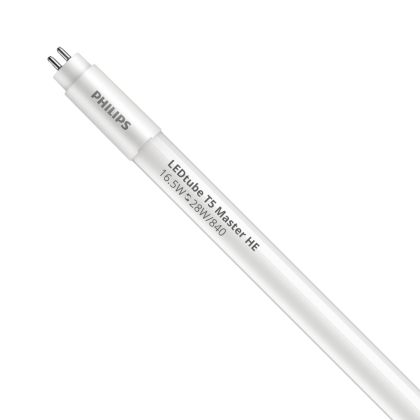Philips MAS LEDtube 1200mm HE 16.5W 840 T5 EU - LED Tube T5 MASTER (Mains AC) High Efficiency 16.5W 2500lm - 840 Cool White | 115cm - Replaces 28W