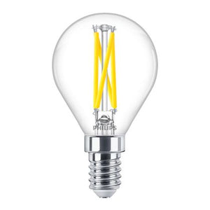 Philips MAS LEDLusterDT2.5-25W E14 927 P45CL G - MASTER LED E14 Ball Filament Clear 2.5W 340lm - 922-927 Dim To Warm | Best Colour Rendering - Dimmable - Replaces 25W