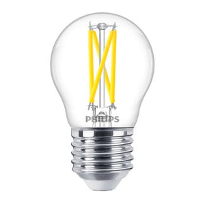 Philips MASTER LEDlustre E27 Ball Filament Clear 2.5W 340lm - 922-927 Dim To Warm | Best Colour Rendering - Dimmable - Replaces 25W