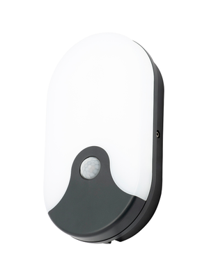 Forum Lighting Coast Turus 15w Oval Bulkhead w PIR IP65 Black - CZ-34017-BLK - Black