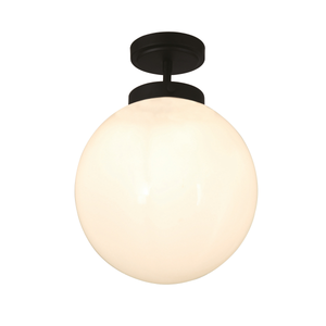 Forum Lighting Spa Porto 1lt Semi-Flush MBlkOpl - SPA-31309-MBlk - Matt Black/Opal