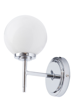 Forum Lighting Spa Porto 1lt Wall Lamp ChrOpl  - SPA-31306-CHR - Chrome & Opal