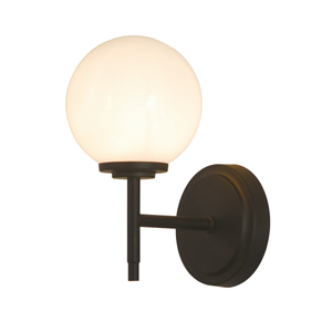 Forum Lighting Spa Porto 1lt Wall Lamp MBlkOpl - SPA-31306-MBLK - Matt Black/Opal