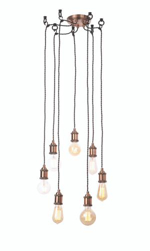 Forum Lighting Inlight Padua 7lt Cable Ceiling AntCop - INL-31789-ACOP - Antique Copper/Black
