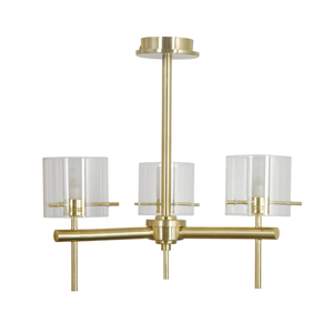 Forum Lighting Spa Gene Clr Cylinder 3lt Sat Brass - SPA-31726-SBRS - Satin Brass