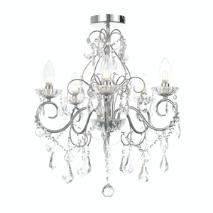 Forum Lighting Spa Vela 5LT Bath Chand Chrome - SPA-19713-CHR - Chrome/Clear