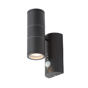 Forum Lighting Zinc Islay 2L GU10 WL PIR Blk 316 SSl - CZ-29319-BLK - Black