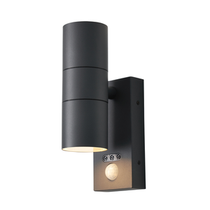 Forum Lighting Zink Leto IP65 2lt GU10 Wall Light w OR PIR Anth - ZN-29179-ANTH-65 - Anthracite