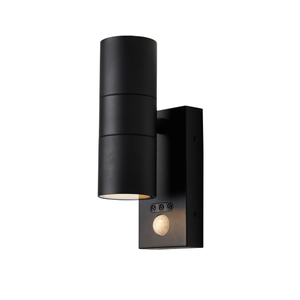 Forum Lighting Zink Leto IP65 2lt GU10 Wall Light w OR PIR Black - ZN-29179-BLK-65 - Black
