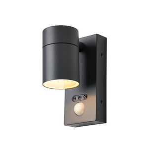 Forum Lighting Zink Leto IP65 1lt Fixed GU10 Wall Light w OR PIR Anth - ZN-37938-ANTH-65 - Anthracite