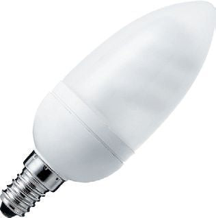 SPL E14 CFL Candle 43x120mm 230V 470Lm 9W 2700K 10000h 2700K Non-Dimmable - 441409072