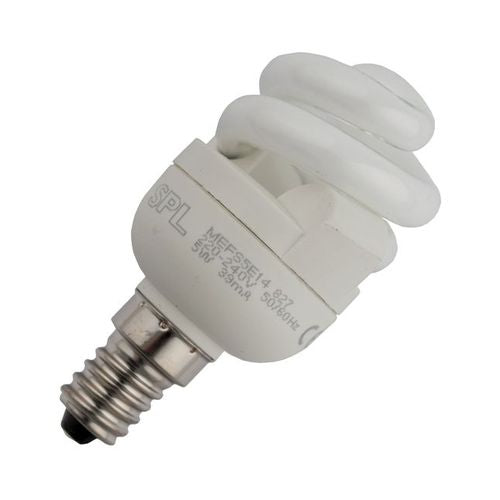 SPL E14 CFL T2 Full Spiral 39x91mm 230V 515Lm 9W 2700K 10000h 2700K Non-Dimmable - 441409032