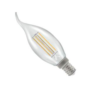 Filament LED Candle 240v 5w E14 2700K Dimmable 470lm bent tip - Crompton - 12165