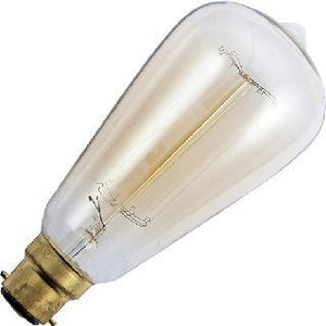 Schiefer Ba22d Deco ST64 64x143mm 220-240V 40W 19 anchors 1000h Clear 2500K Dimmable - 226424040