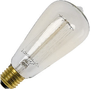 Schiefer E27 Deco ST64 64x143mm 220-240V 60W 19 anchors 3000h Clear 2250K Dimmable - 276424060