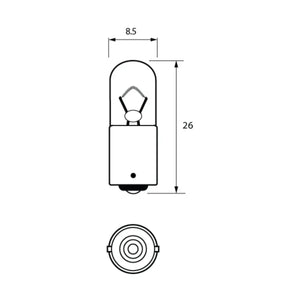 DURITE - Bulb 12V 2W BA9S Pk1