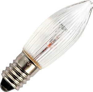 Schiefer E10 Candle C13x44mm 14V 3W 1000h Clear Ribbed 2500K Dimmable - 654435113