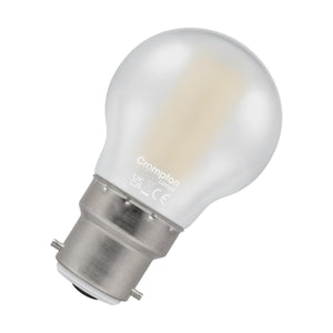 GBL6.5BC-82DF-CR - 240v 6.5w B22d LED Opal Golfball 2700K Dimmable