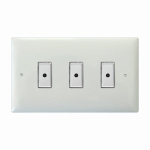 Varilight JOE103C - 3-Gang 1-Way Remote/Touch Control Master LED Dimmer 3 x 0-100W (1-10 LEDs) (Twin Plate) (Copy)