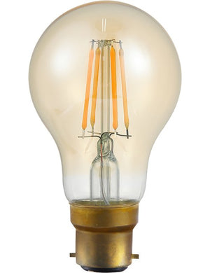 SPL LED Ba22d Filament GLS A60x105mm 230V 400Lm 4W 2500K 825 360° AC Gold Dimmable 2500K Dimmable - L226034005
