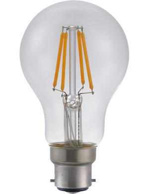 SPL LED Ba22d Filament GLS A60x105mm 230V 320Lm 4W 2500K 925 360° AC Clear Dimmable 2500K Dimmable - LF024070302
